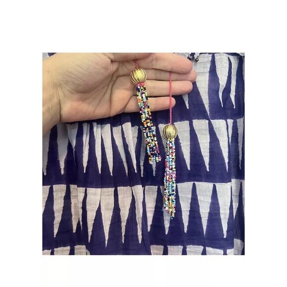 Womens Alicia Bell Kiara Top Aztec Flutter Blue Purple White Size Large - Picture 4 of 9